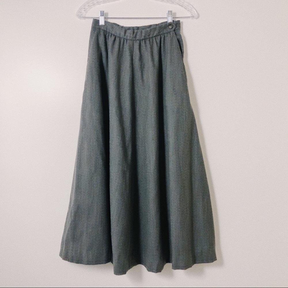 Ralph Lauren wool grey a-line maxi skirt